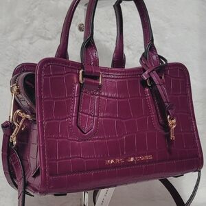 Marc Jacobs NWT Satchel Shoulder Bag Crossbody Handbag Purse Croc Embossed